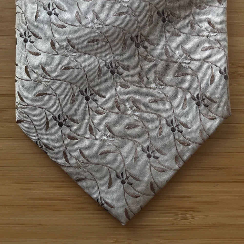 Altea Milano Silk Tie In Cream/Tan